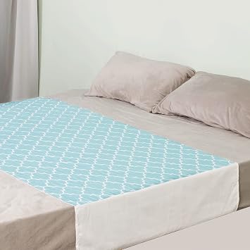 OUTCREATOR Saddle Style Bed Pad with Tuck-in Sides, 34" x 60" Reusable Incontinence Underpad, Absorbent Waterproof Washable Quilted Tuckable Mattress Protector for Adults, Elderly, Kids, Pets Green
