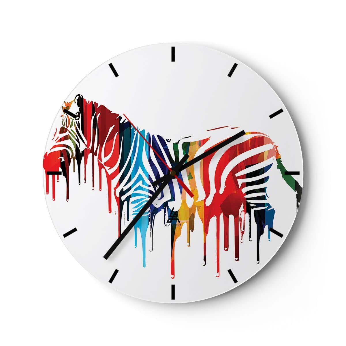 Moderno Reloj de Vidrio 40x40cm Redondo Decorativo Infantil Arte - 3057
