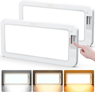 NAOEVO RV Lights Interior 2Pack, 3-Color Mode & Dimmable RV Interior Lights