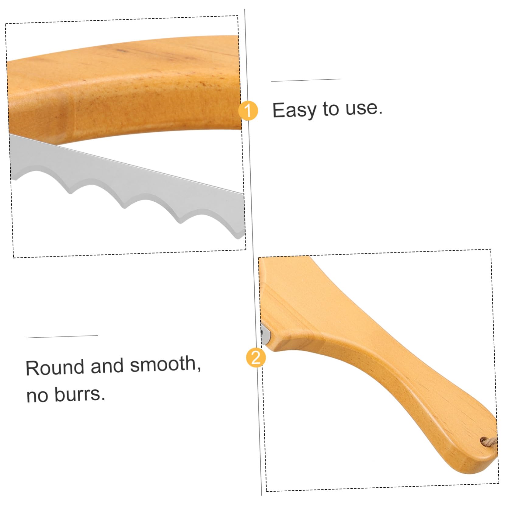 IMIKEYA 4juegos Cortadora De Pan De Acero Inoxidable y Madera Herramienta Reutilizable Para Cortar Pan y Rebanar Pasteles Para Uso Cocina y Repostería