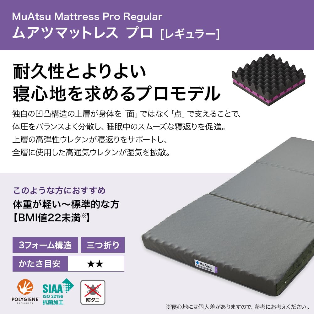 Amazon｜昭和西川 正規品 ムアツ マットレス シングル(ワイドシングル