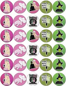 30 Wicked Movie Inspired Cupcake Toppers Edible Wafer Paper Fairy Cake ...