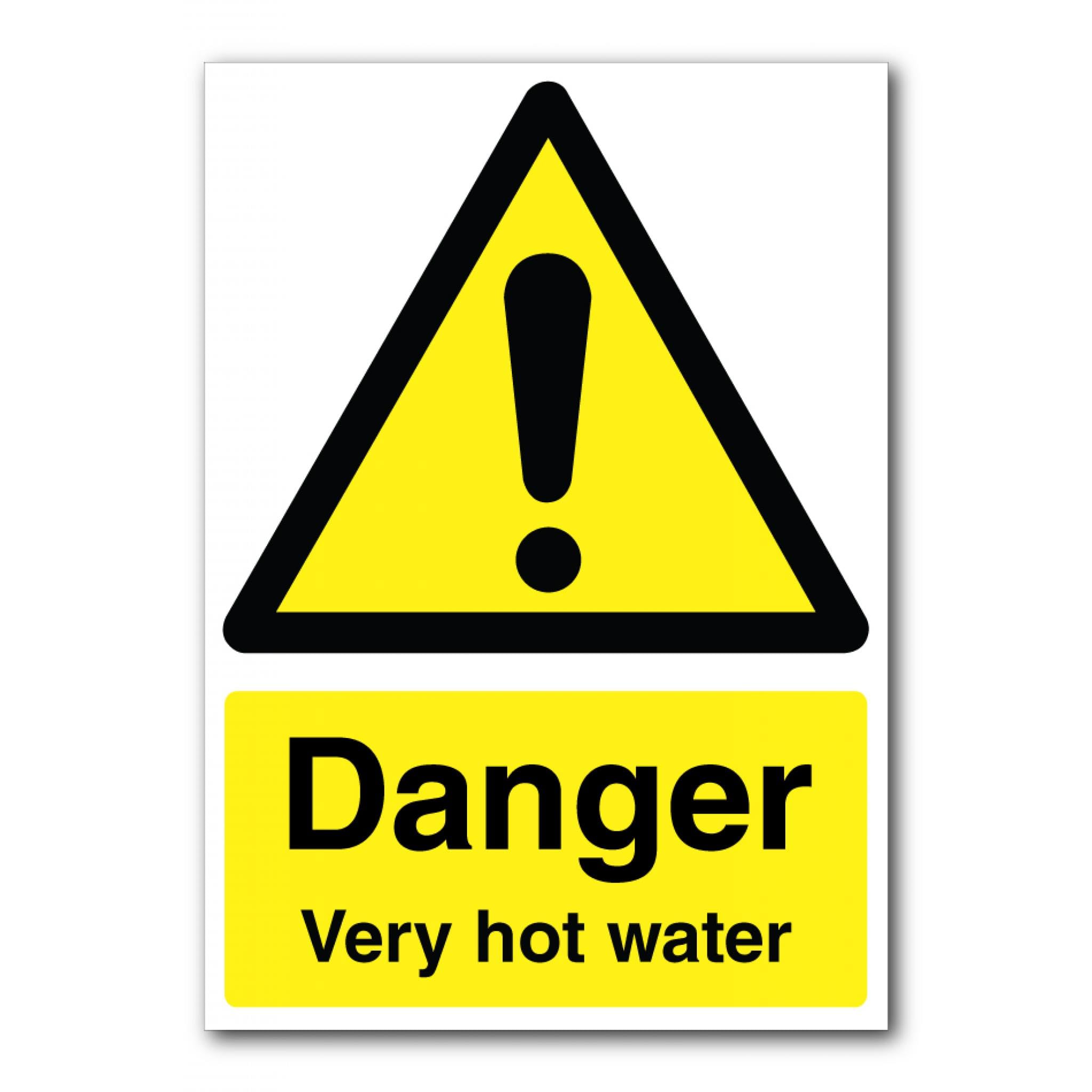 Danger Very Hot Water Sign, 12x8 Inch Metal Tin Sign, Temperature Hazard Warning for Boiler and Hot Water Rooms