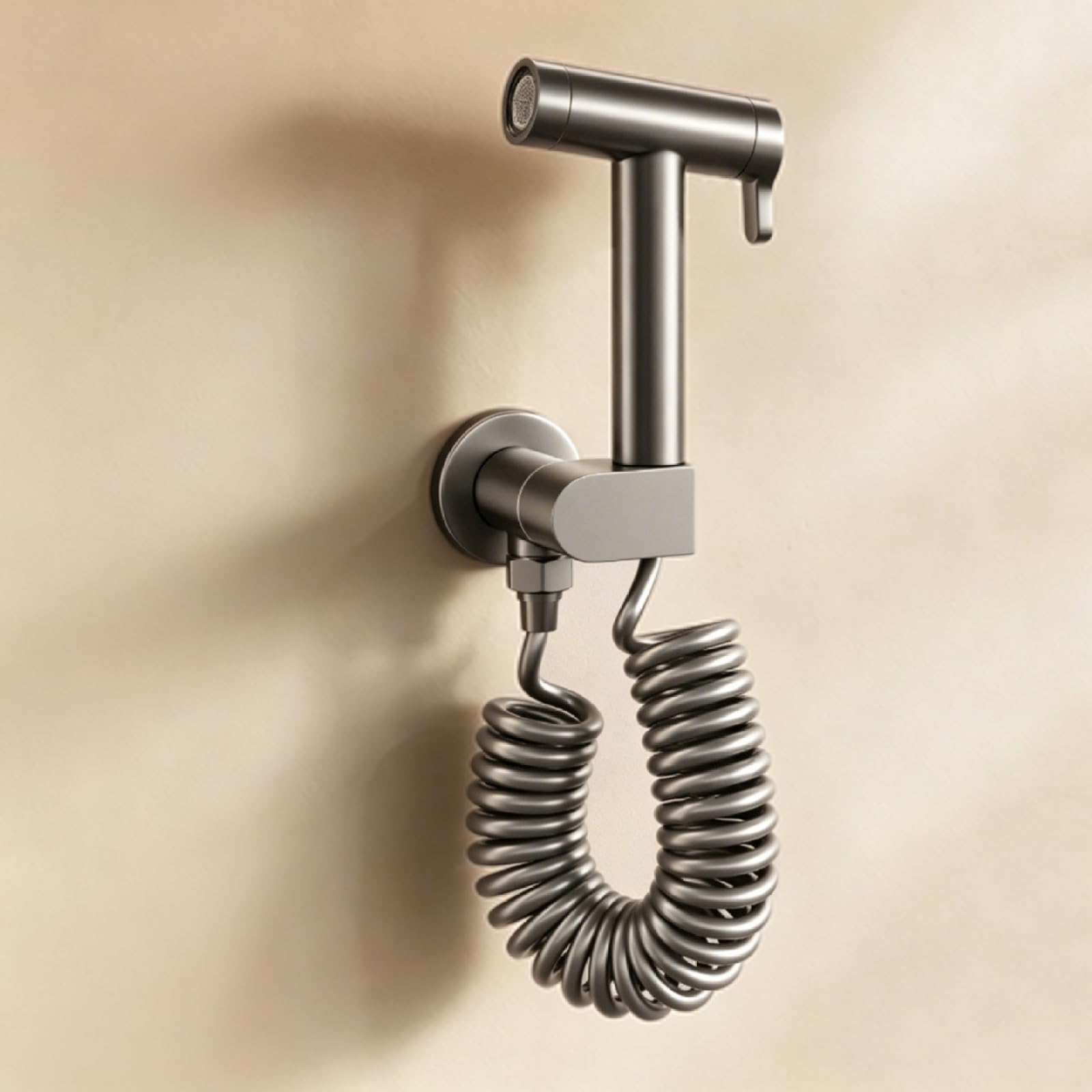 Kit Idroscopino per WC Doccetta per Bidet Portatile Parete In Ottone Include Tubo Doccia E Pistola A Spruzzo A Doppia Modalità,Grigio Canna Di Fucile