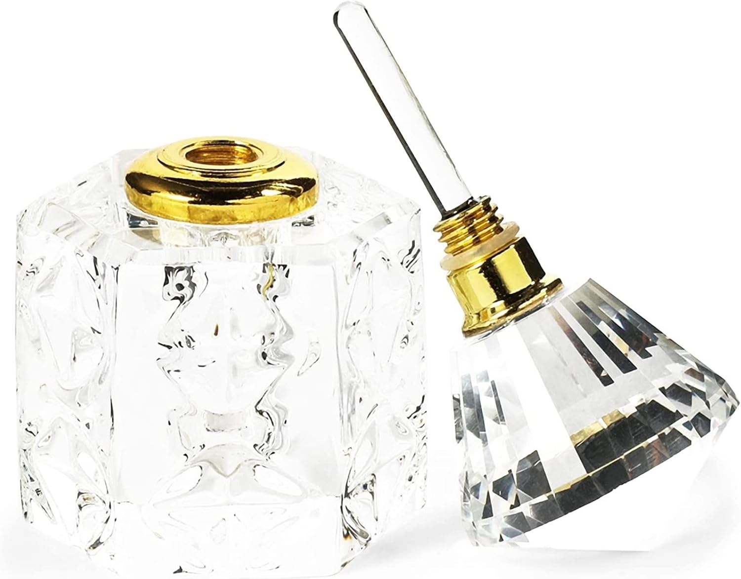 Okuna Outpost Crystal Perfume Bottle Set in Vintage Style (4 Pack) : Home & Kitchen