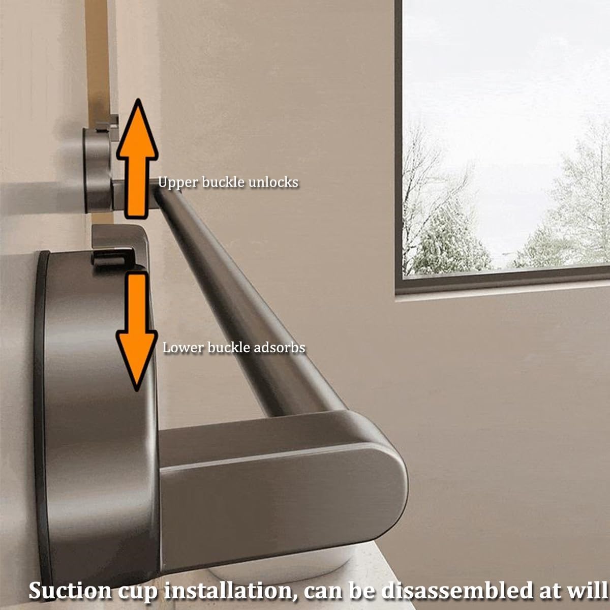 Genérico Toallero De Aluminio Espacial, Ventosa Resistente, Sin Taladrar, | Espacio Entre Separadores De 40 Cm Para Un Secado Rápido, Apto Para Baños Y Cocinas ( Color 30 cm / 11.8 in)