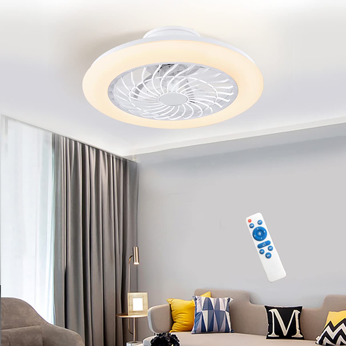 Ventilateur de plafond silencieux Myyingbin pour rafraîchir et éclairer une chambre à coucher