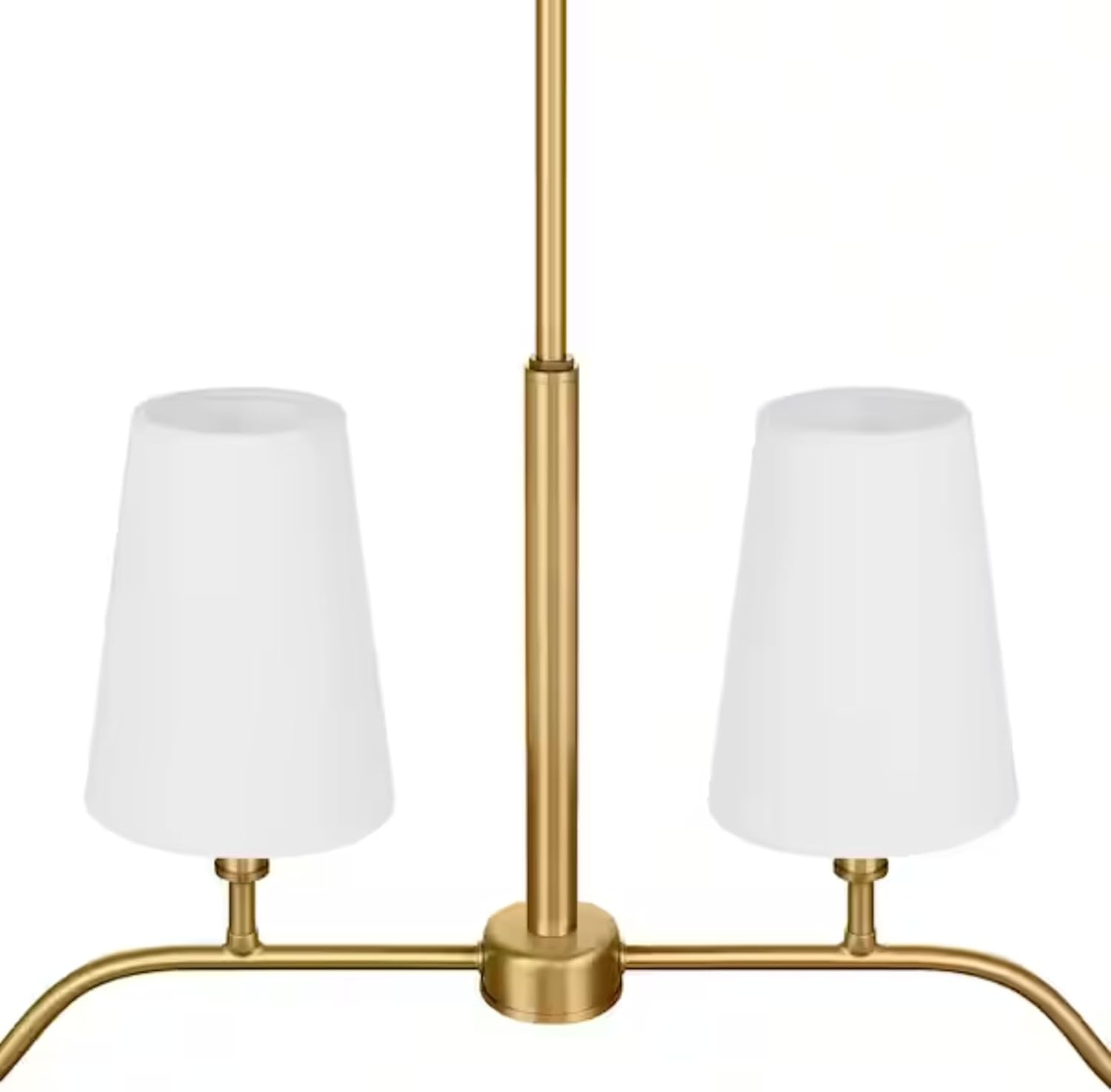 Ceybo 4 Light Antique Brass Metal Island Pendant with Linen Shades Fabric Modern Kitchen Island Pendant Lighting for Indoor, Dining Room, Living Room, White, SHIL000276