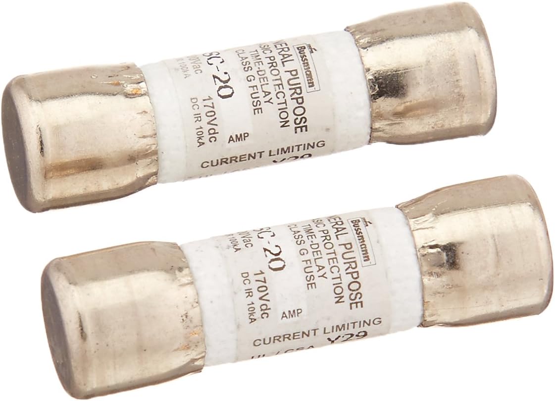 Bussmann BP/SC-20 20 Amp Time-Delay Class G Melamine, 600V UL Listed Carded, 2-Pack Tube