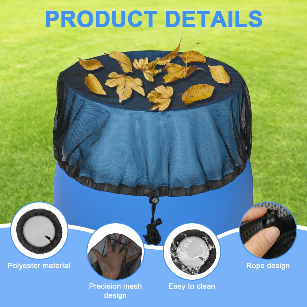 Tapa Para Barril De Lluvia (2 Unidades) | Red Ajustable 60 Cm | Protege Contra Hojas Y Mosquitos