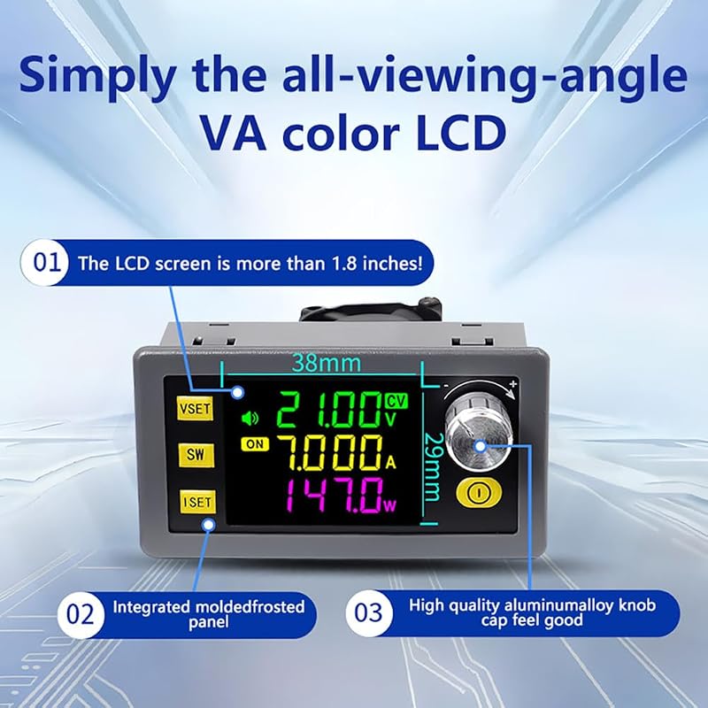Convertor buck-boost reglabil Heemol DC 6-36 V 150 W, modul încărcător solar cu afișaj LCD, tensiune și curent stabilizat