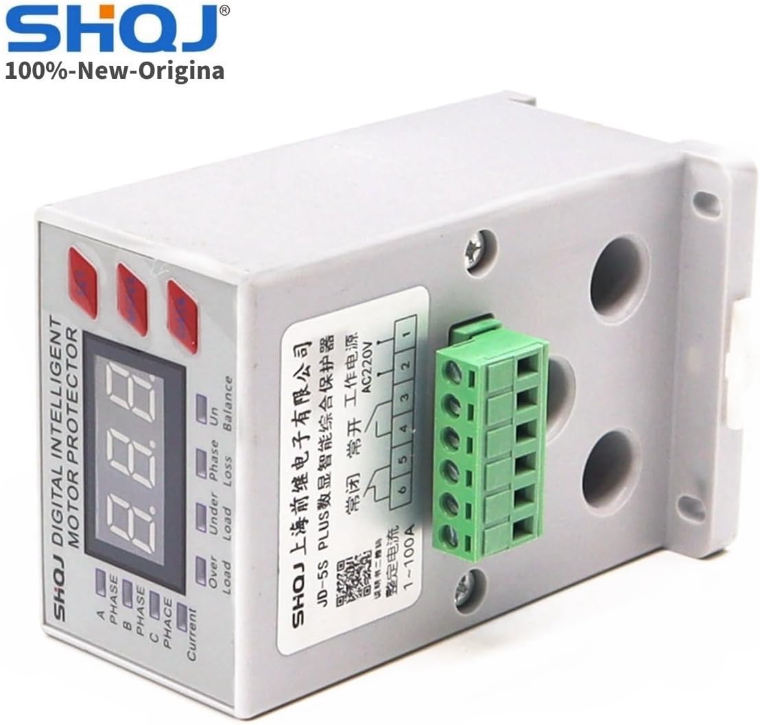 SHQJ QJD5 1-100A 220V 380VAC Digital For Intelligent motor protector Overload Underload Unbalance Phase loss monitoring protection - (Color: QJD5-S10 220VAC)