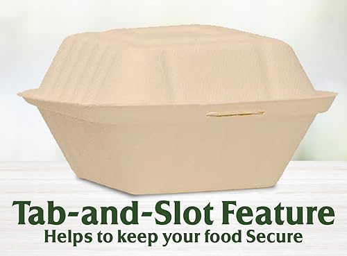 Miniatura 8 de Raj Eco To Go Contenedores de alimentos de 6 pulgadas con cubierta compostable, cajas desechables para llevar alimentos Contenedores para llevar,