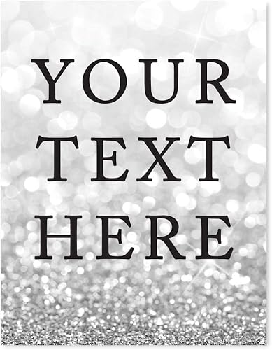 Miniatura 145 de Andaz Press Letreros de fiesta de boda, purpurina plateada brillante, 8.5 x 11 pulgadas, letrero de mesa de postre de recepción de barra de Food