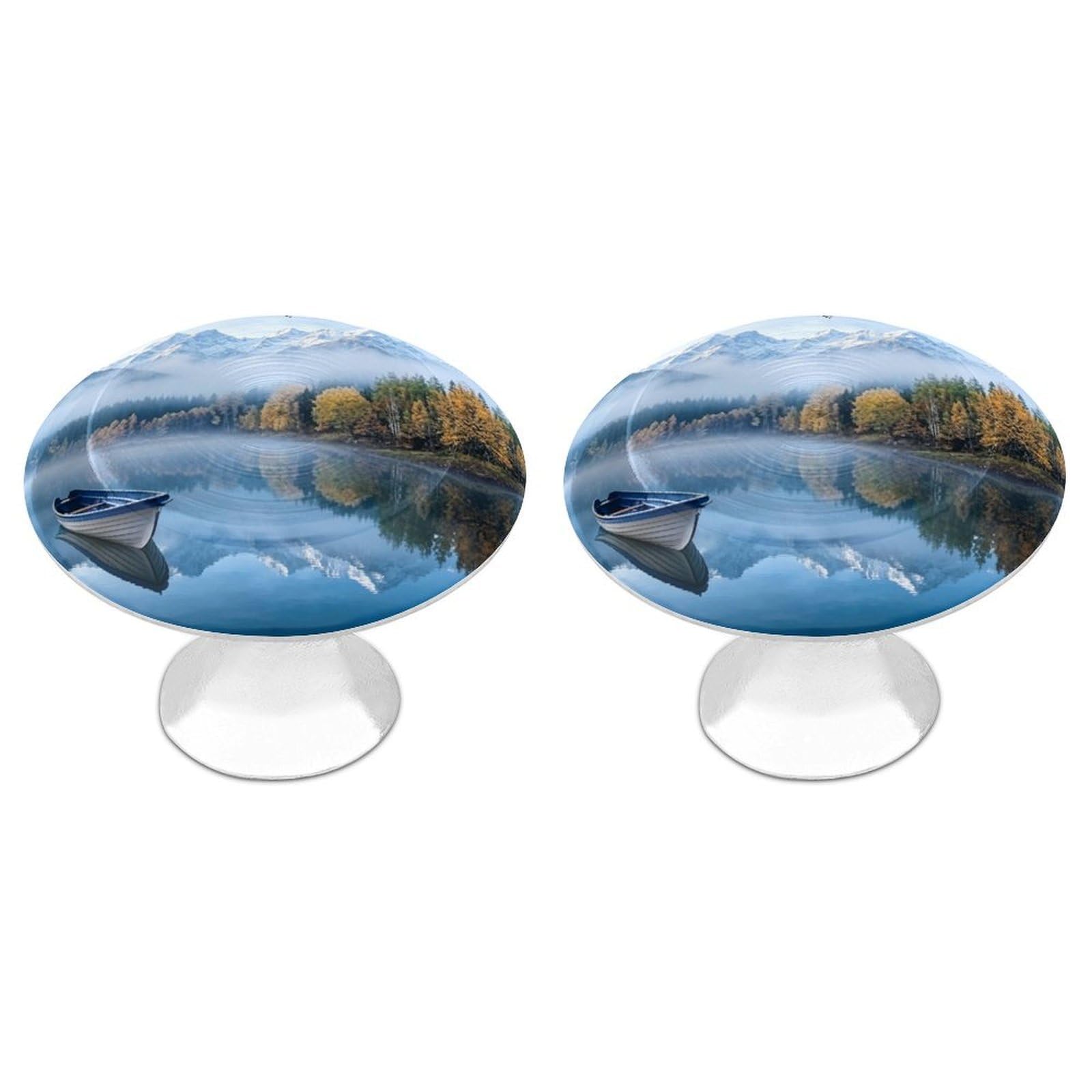 Btcowzrv Style Lake Mountain Landscape 2 Pack Cabinet Knobs Drawer Pulls
