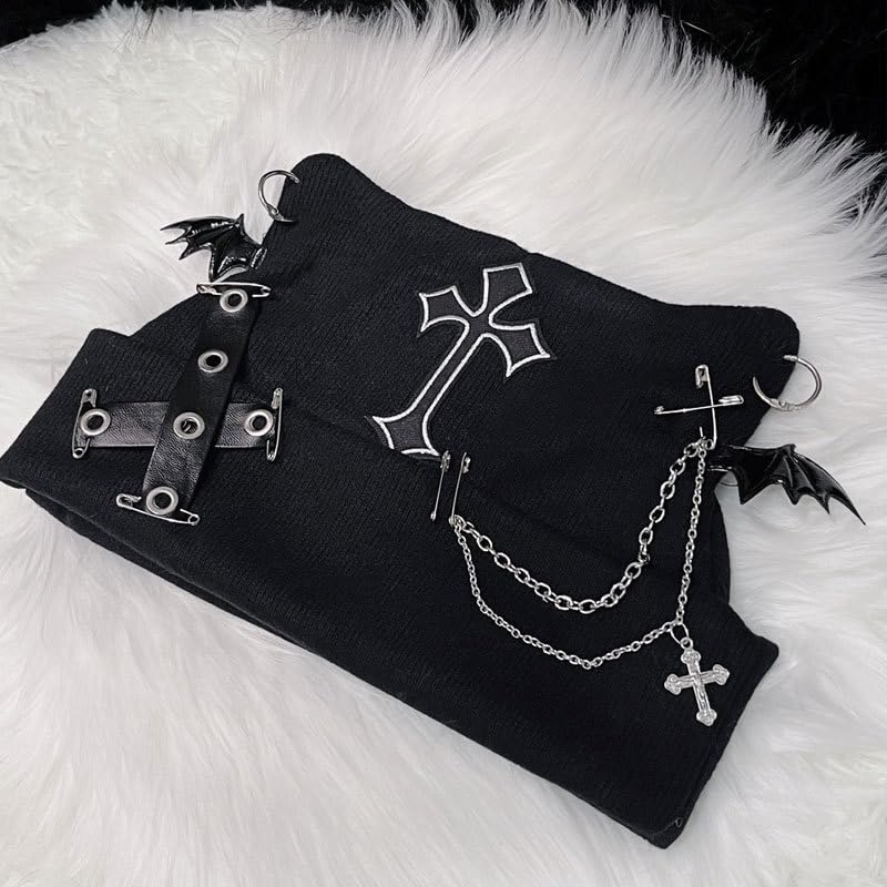 Gorro Beanie Y2k Goth Para Mujeres Invierno Punk miniatura 6