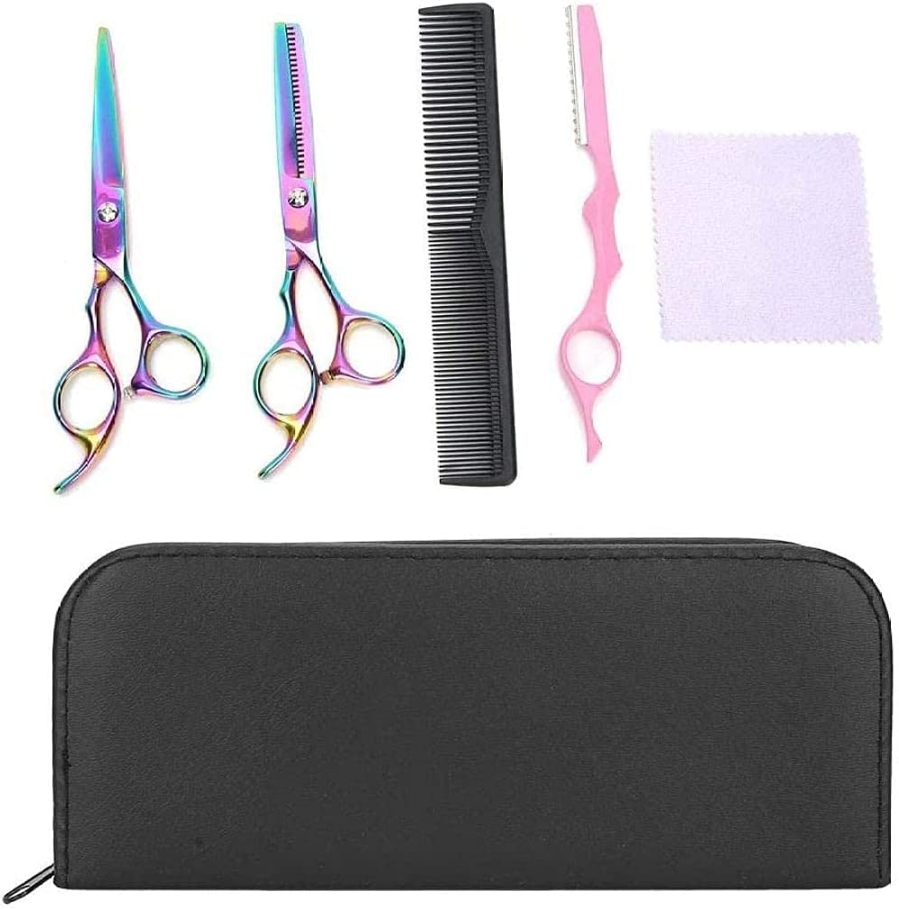 Friseurscheren-Set, Effilierscheren-Set, Haarschere, farbenfrohes Haarstyling-Kamm-Tool für Friseursalons oder den Heimgebrauch