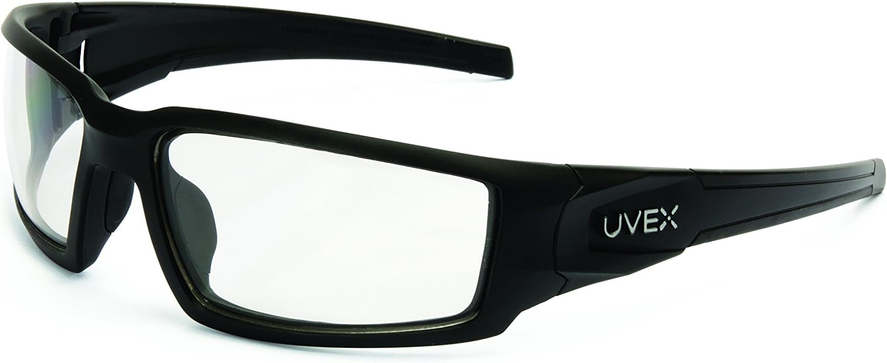 Uvex Hypershock Safety Glasses, Black Frame with Clear Lens & HydroShield Anti-Fog Coating (S2940HS)