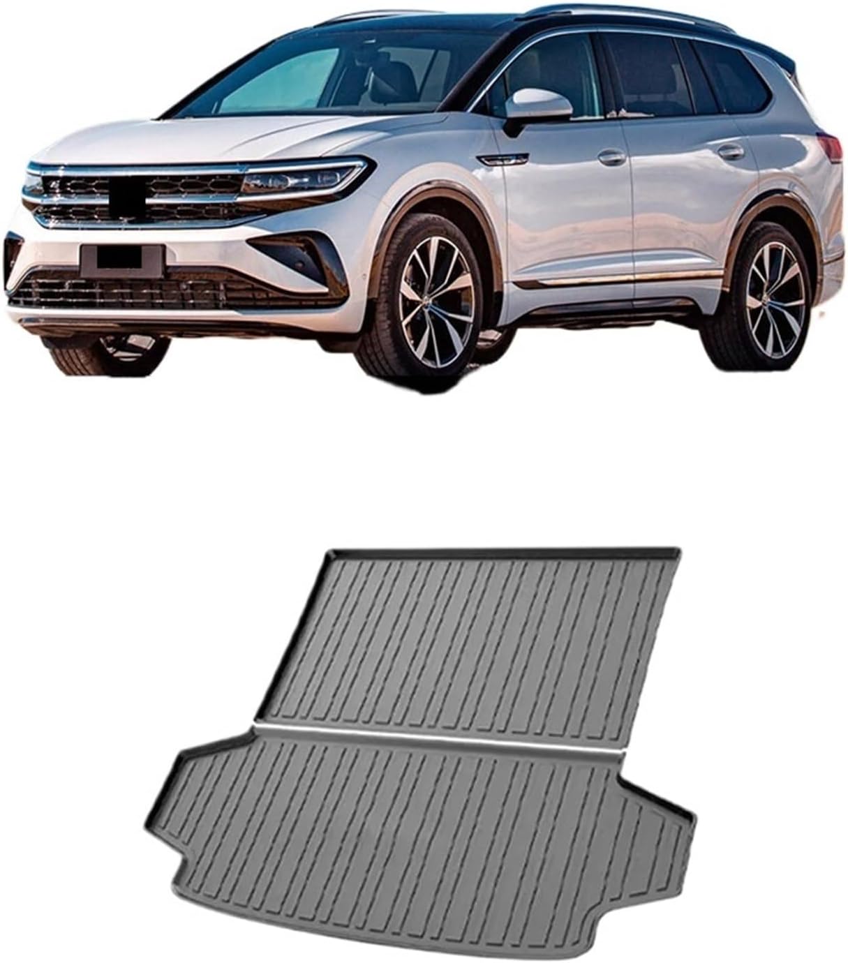 TPE Car Rear Trunk Mats Compatible with VW Talagon 2021 2022 2023 2024 2025-IN Waterproof Rear Trunk Carpets Storage Pad(1pcs,7-seat)