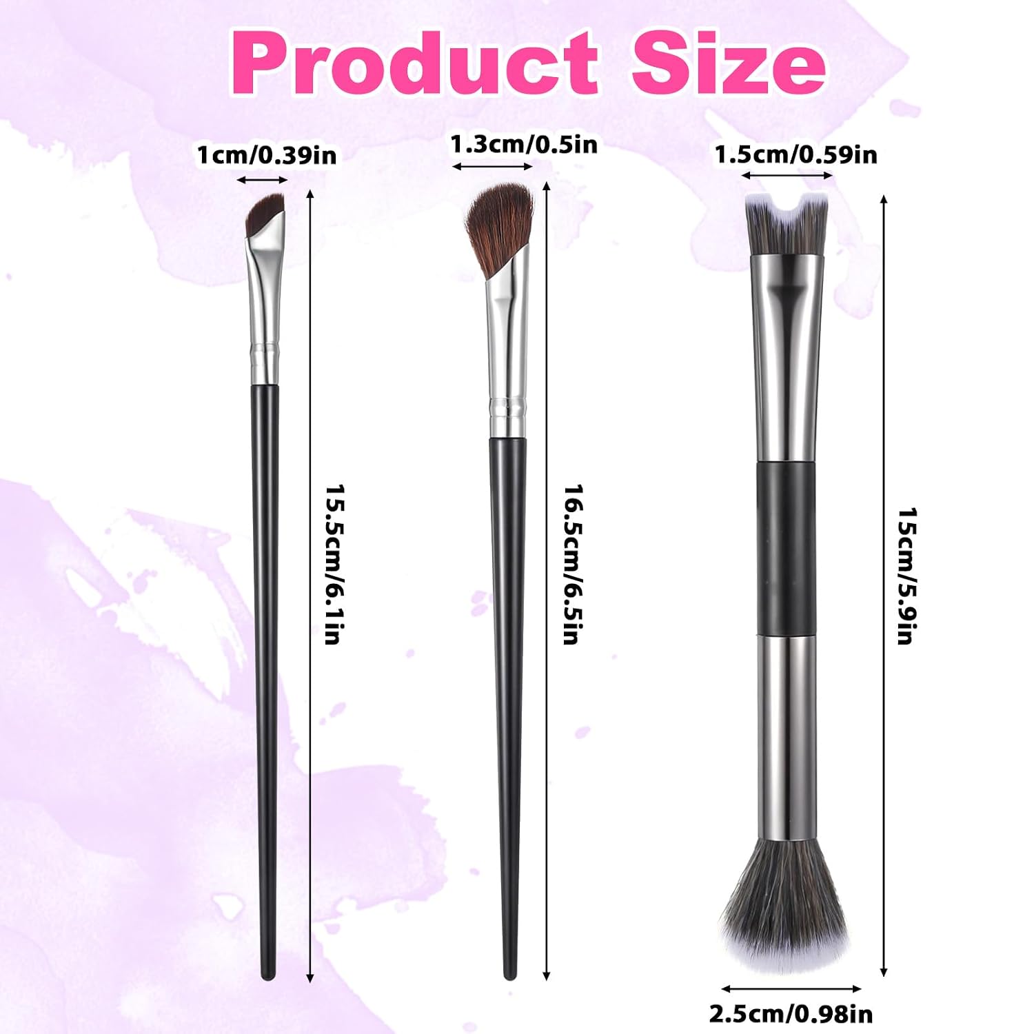 Dual-End Contour Nose Brush, 2-in-1 U-Shaped Nose Contour Brush for Makeup, Fluffy and Angled Brushes Set for Sculpting, Defining, Highlighting and Blending