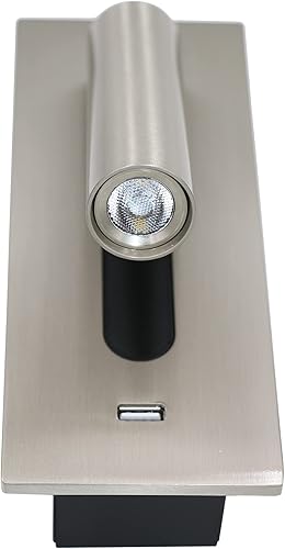 Miniatura 6 de Luz LED de pared de lectura para cabecero, lámpara de lectura para cabecero, luz nocturna de enfoque, puerto de carga rápida USB, cabezal giratorio,