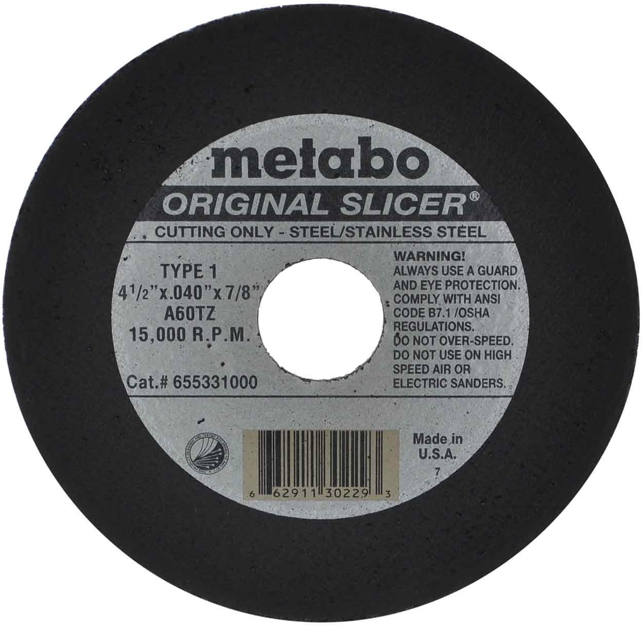 Metabo Slicer Cut Off Wheel 4-1/2" X .040 Box Of 100 : Industrial & Scientific