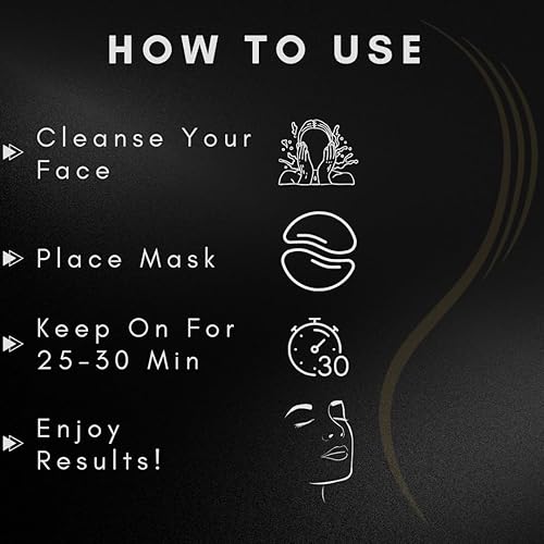 Miniatura 2 de OMWAH Máscara para debajo de los ojos para cara, ojeras e hinchazón, belleza y cuidado personal con parches de hidrogel de oro de 24 quilates y