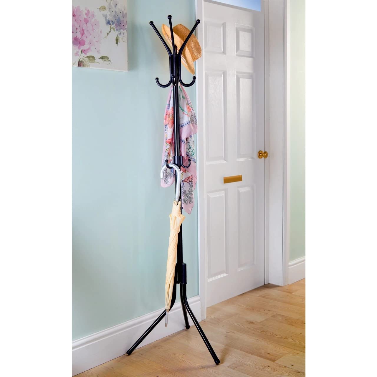 Hss Coat Stand Garment Rack Metal Coat Jacket Umbrella Hanger Standing Hook Rack