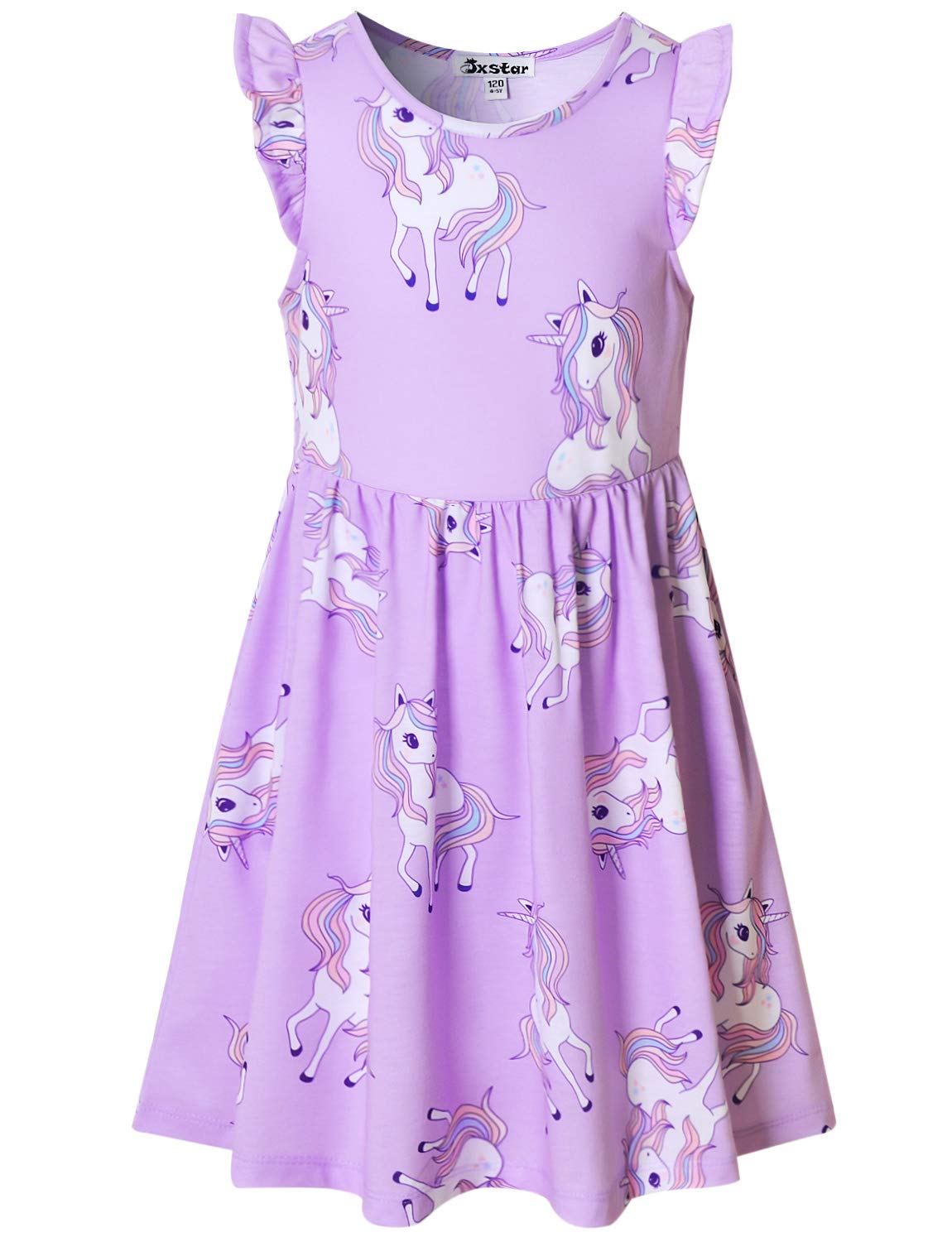 Jxstargirls Flutter Sleeve Unicorn Mermaid Dresses Summer Party