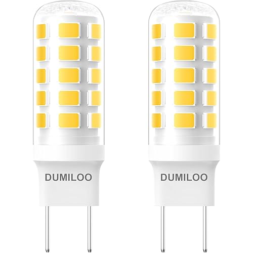 Upgraded Glass LED Microwave Bulb 50W Equivalent, G8 LED Bulb Dimmable Fits for GE Samsung LG Over The Range Microwave Hood, 120V 5W 500LM Replaces WB08X10057, WB08X10051, Warm White, 2Pack