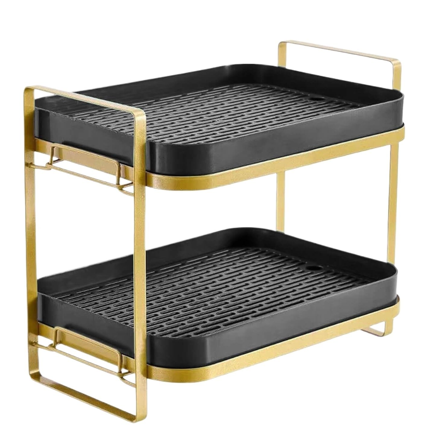 CVdrtyED Mug Shelf Organiser 2 Tier Cup Drying Rack Stand Organizer Countertop Station Shelf Storage(Black)