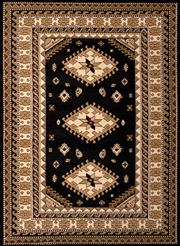 United Weavers Dallas Tres Runner Rug - Black, 2x8 Runner, Southwestern Indoor Area Rug with Bordered Pattern, Jute Backing
