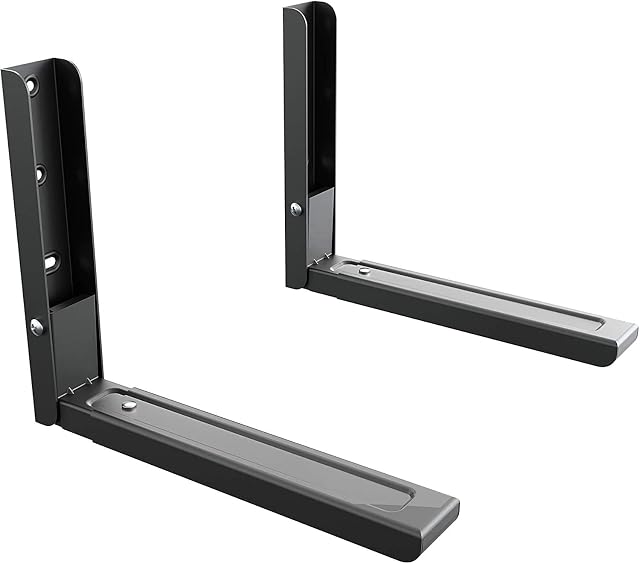 Utiz Microwave Wall Bracket Holder Universal Extendable Arms Microwave Weight 45kg (Black) Suitable for All Microwaves