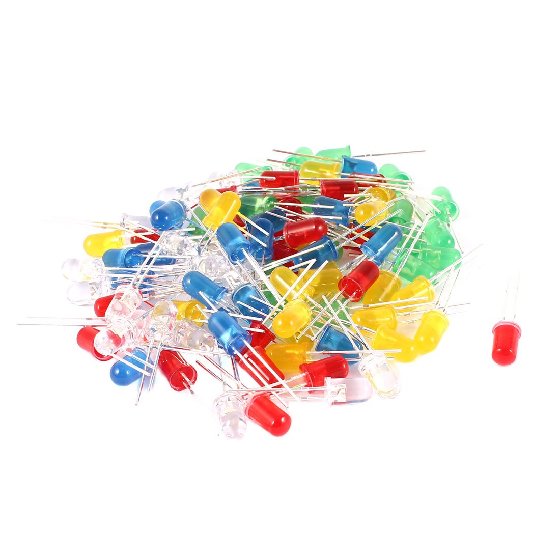 100 PCS Diodi 5mm Rosso Verde Giallo Bianco Blu Diodi Emettitori LED Diodi Schottky DC 2.5V-3V