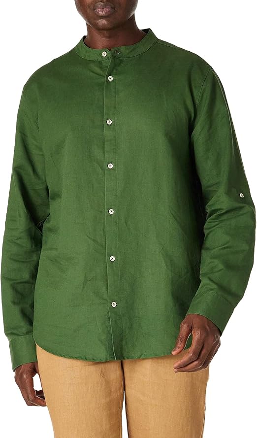 Isle Bay Linens Men's SlimFit Linen Cotton Blend Rollup