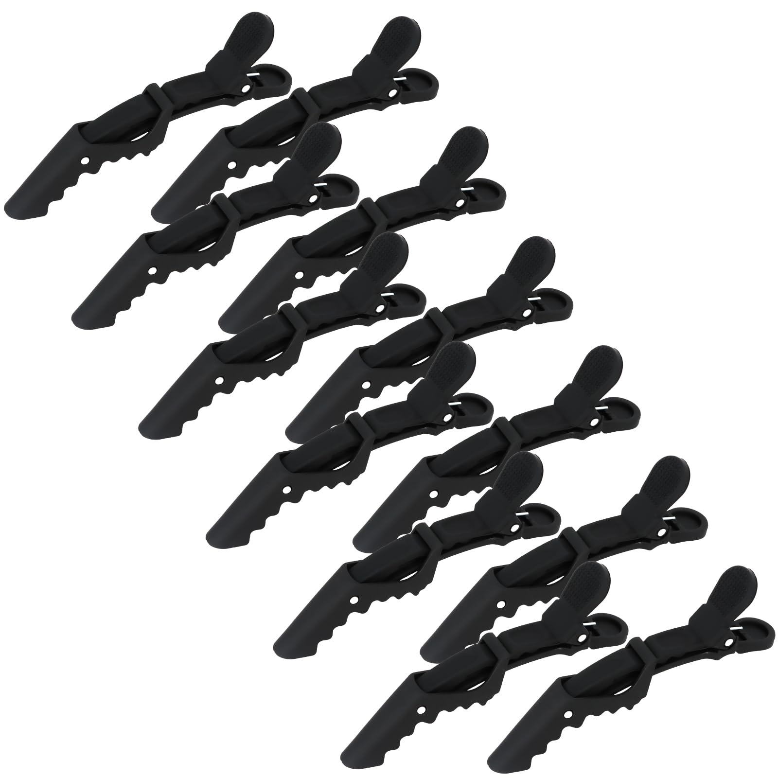 YISSION 12 Pcs Black Alligator Hair Clips for Styling Sectioning Makeup Large Matte Duck Billed Hair Clip No Crease Alligator Hair Barrettes for Thin Thick Hair Styling Accessories for Women Girls