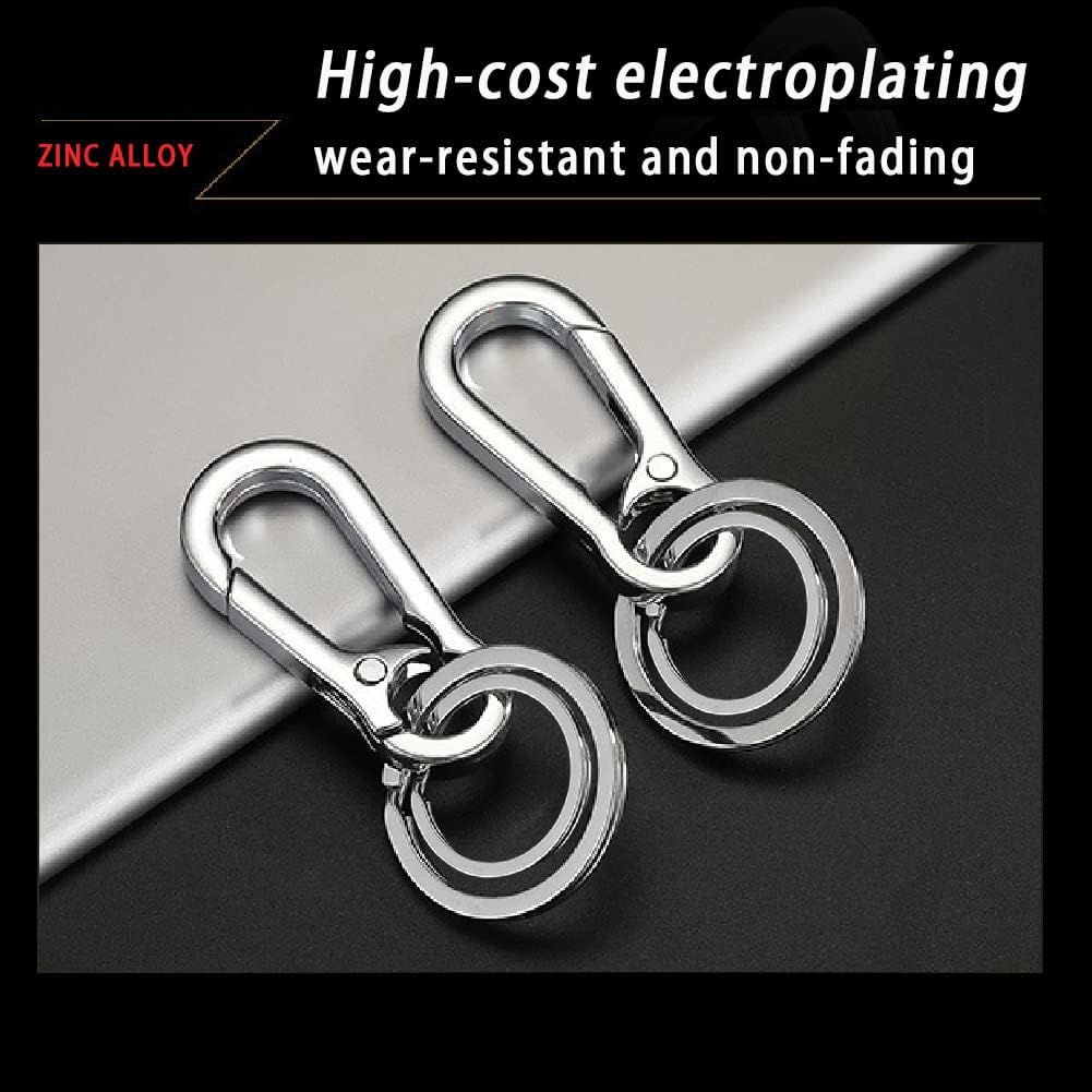 2 Pcs Keychain Clip Key Ring,Metal Carabiner Clips Keyring Keychains Chain Holder Organizer for Car and Keys Finder - Image 3
