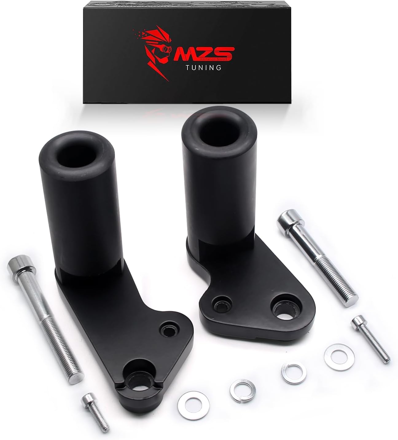 MZS Motorcycle Frame Sliders Compatible with YZF R1 YZF-R1 2009-2015, Falling Anti Crash Protector Guards No Cut Kits Aluminium Black