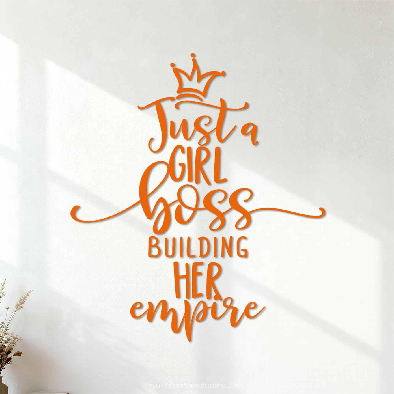 Wall Decals PVC Calligraphy Inspirational Typography Girl Boss 68x77.2cm It Won't Fall Off Orange โ image 1