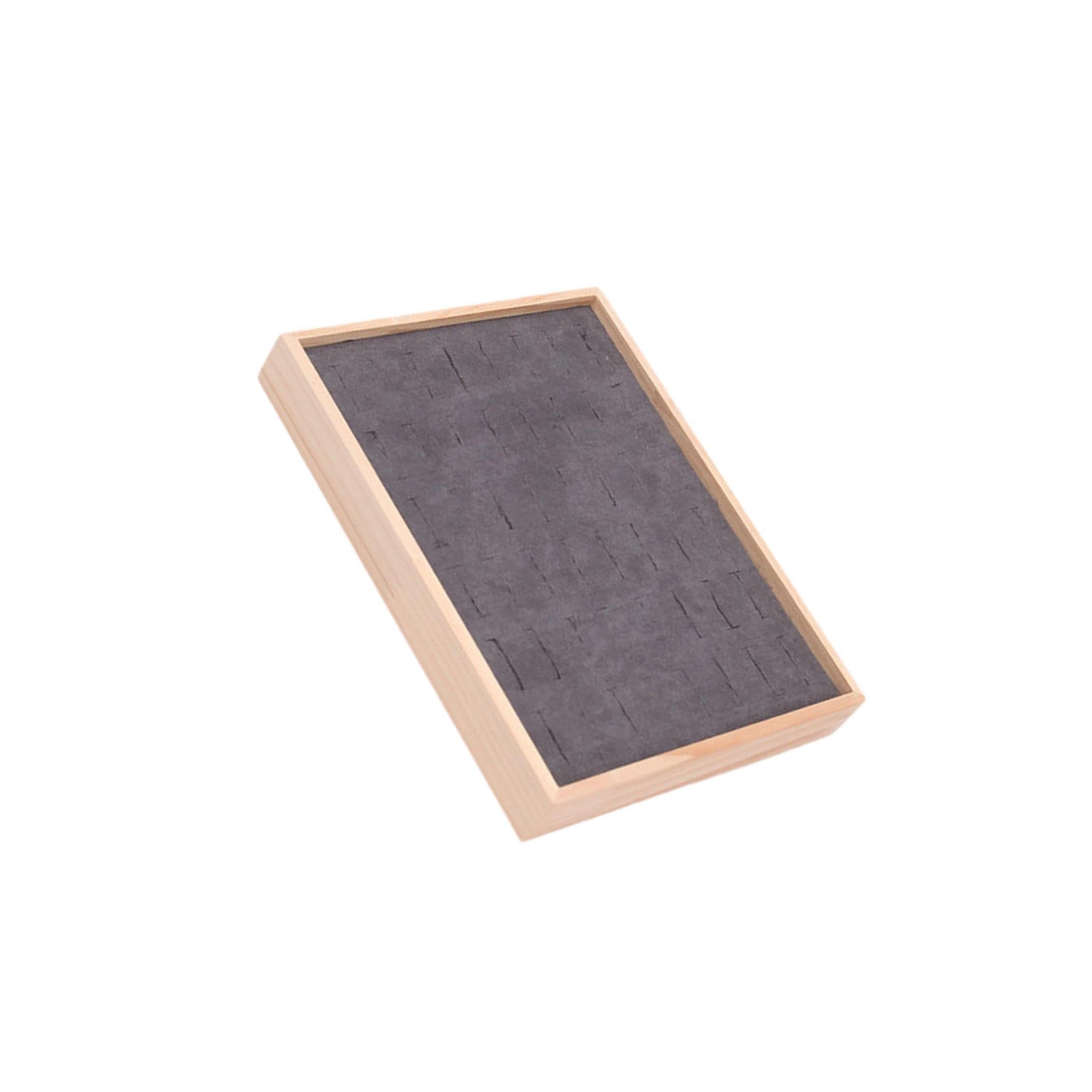 TWISAXC Decorative Jewelry Storage Tray Contemporary Wood Rings And Jewelry Organizational Elegance Sturdy Rings Tray Is Made Of Solid Wood Organizer Display, Gray, 24x18x3cm