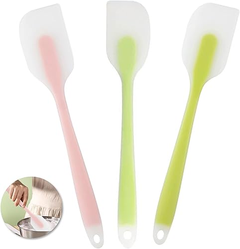 3 espátulas de silicona, espátula resistente al calor de 8.2 pulgadas, espátulas de goma antiadherentes, herramienta de mezcla para hornear (pequeño)