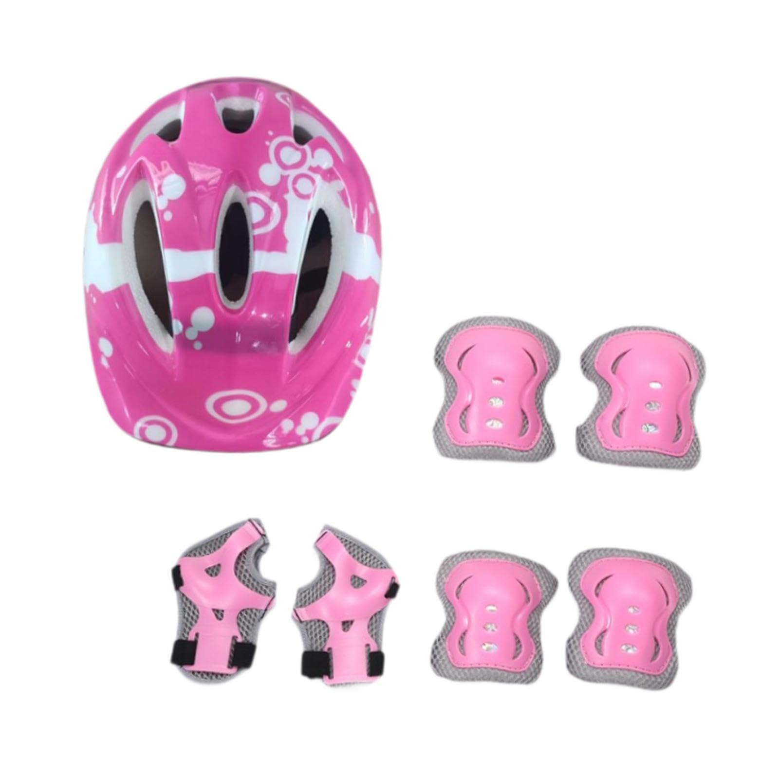 7Pcs Kids Bike Helmet Kit Protective Gear for Girls Skateboard Rollerblading Pink-picture-23