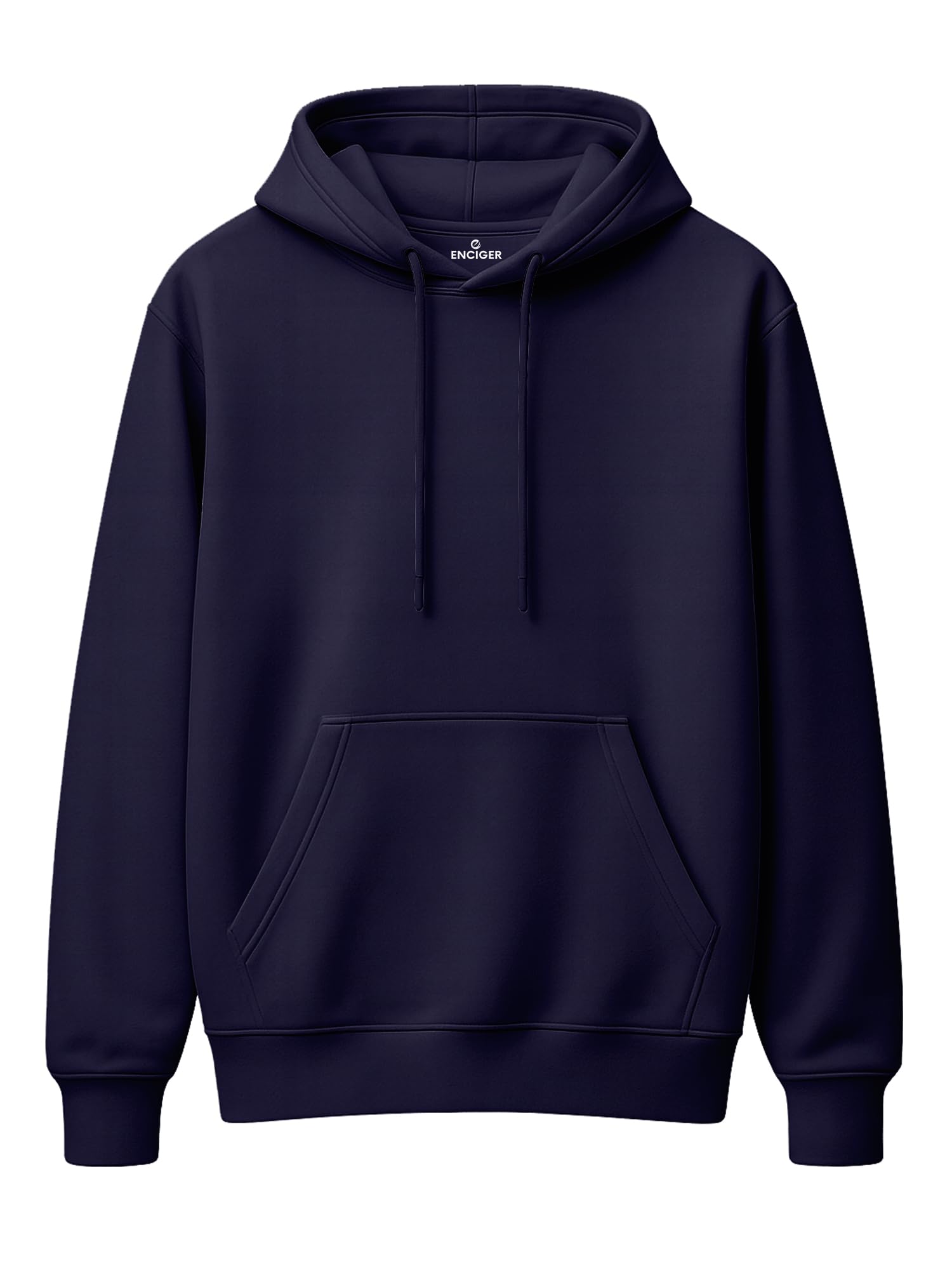 enciger Men’s Solid Hoodie | 100% Cotton Fleece Warm Sweatshirt with Kangaroo Pocket & Adjustable Hood | Regular Fit Winter Wear for Men-picture-44