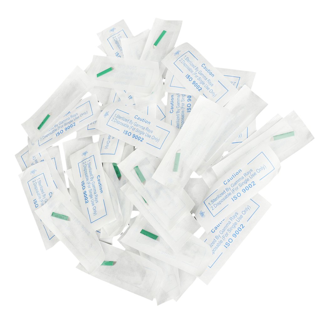 STYLEHEAVEN 50pcs 12 Pin Needle Eyebrow Permanent Makeup Tattoo Microblading Blade Green-image-46