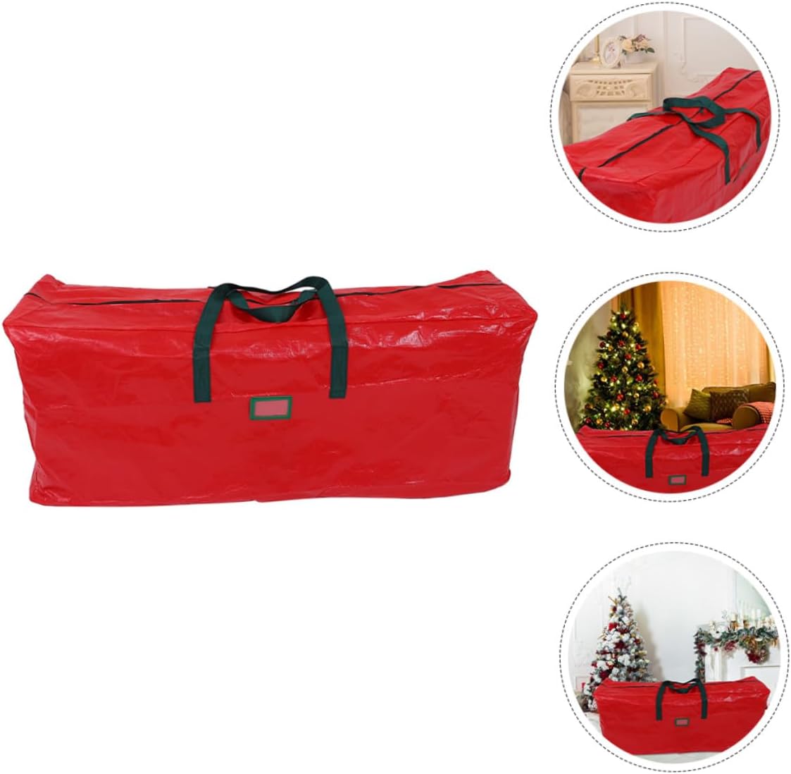Gadpiparty Christmas Tree Storage Bag Large 135x34x68cm Red Sturdy Holiday Organizer with Handles Dustproof Christmas Tree Storage Container for Home Seasonal Décor