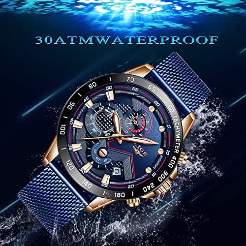 LIGE 9929 watch submerged in water, demonstrating water resistance