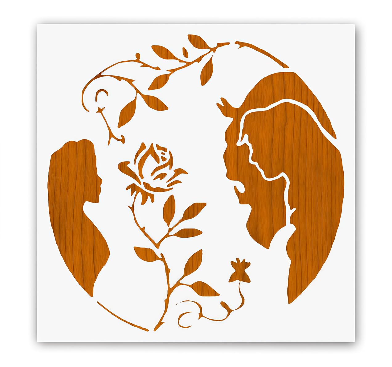 Stencils For Painting Disney Princess Beauty Beast Beast Belle Friends And  Flowers LE50 Stencils And Templates, image size:1272x1192