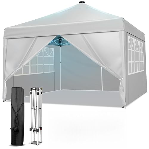 VINGLI 10x10 Pop Up Canopy Tent with Sidewalls, Outdoor Gazebo