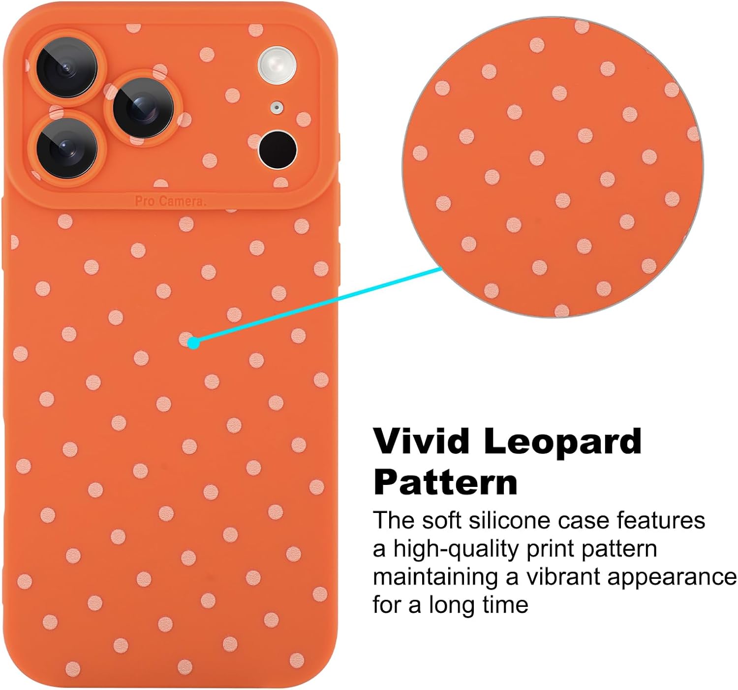 KANGHAR Case for iPhone 17 Pro Max Dot Pattern Cute Design Orange Dot image 3