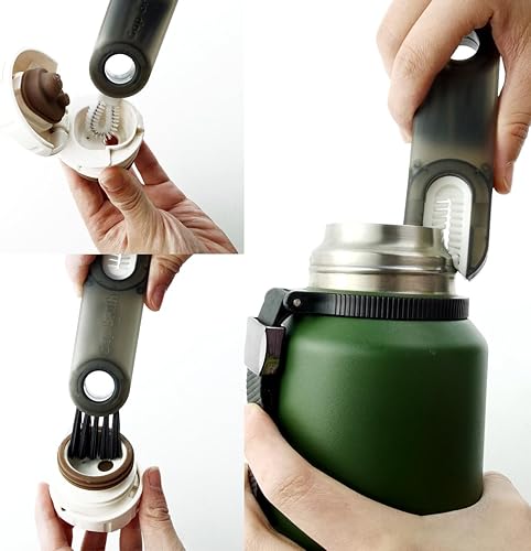 Miniatura 4 de RONYOUNG Cepillo limpiador multiusos 3 en 1, cepillo limpiador de huecos de botellas, cepillo de limpieza de cubierta de tazas, herramientas de